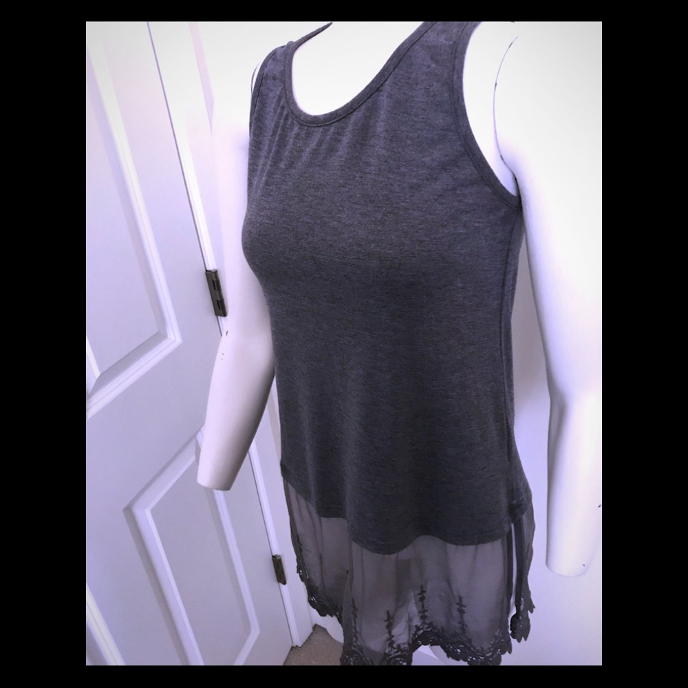 Lace trimmed tank